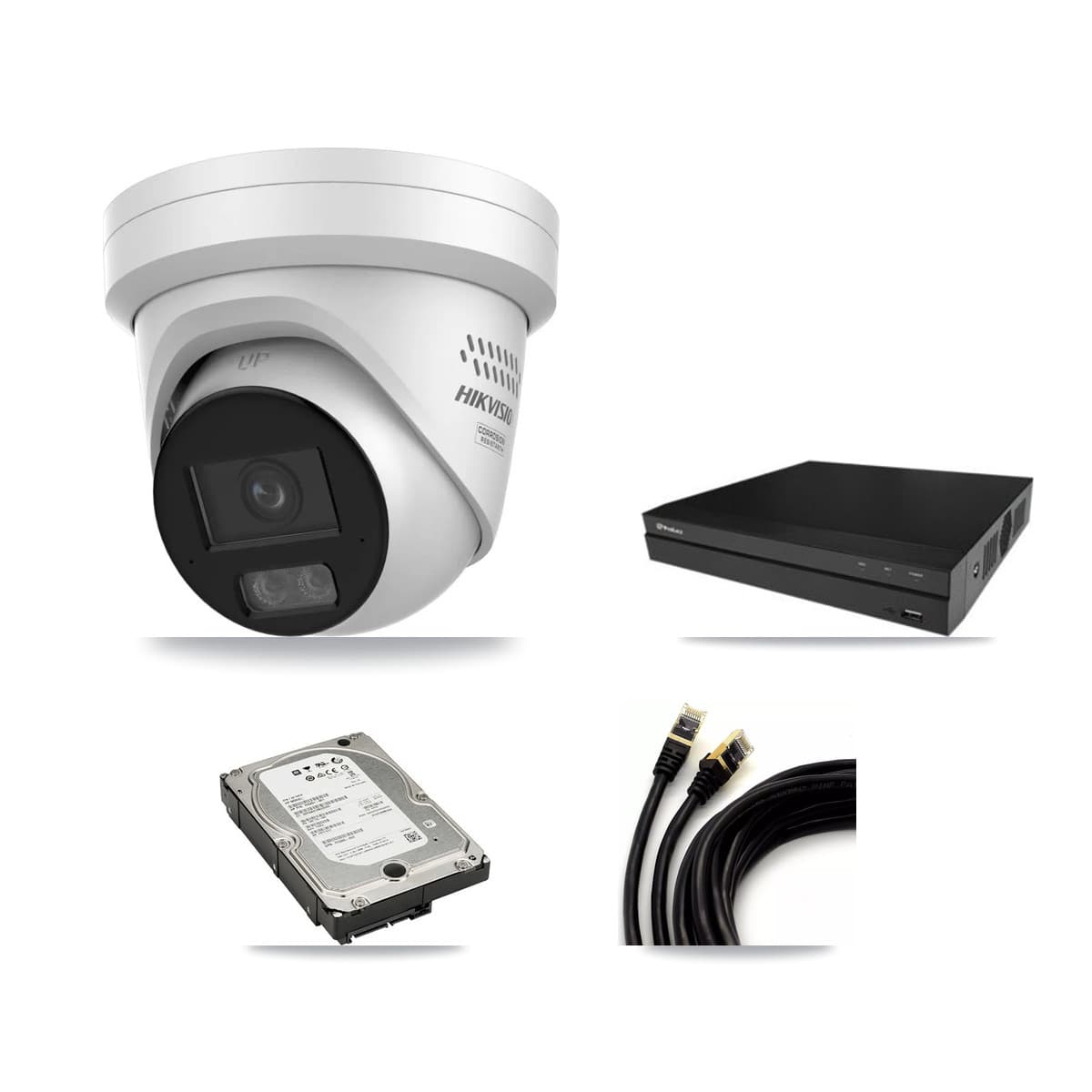 Prolux 16-Channel 4MP CCTV Kit — 4 DS-2CD2347G3 Turret Cameras + 5TB Recording - Image 1