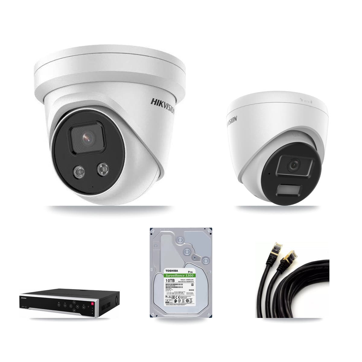 Hikvision 32-Channel 4MP – 5MP CCTV Kit — 5 4MP + 11 5MP Turret Cameras + 2× 10TB Recording