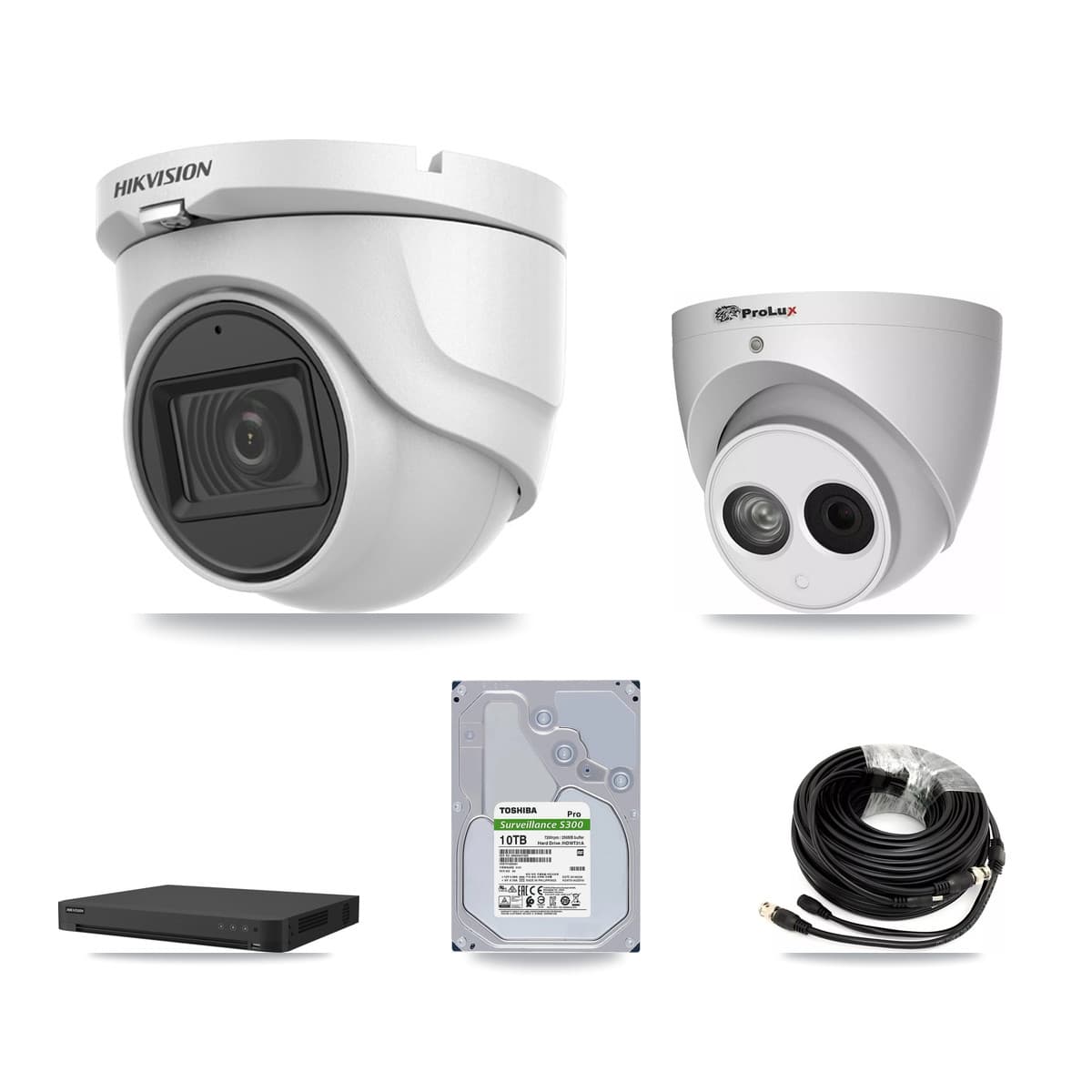 Hikvision & Prolux 32-Channel 4MP – 5MP CCTV Kit — 6 5MP + 2 4MP Turret Cameras + 10TB Recording - Image 1