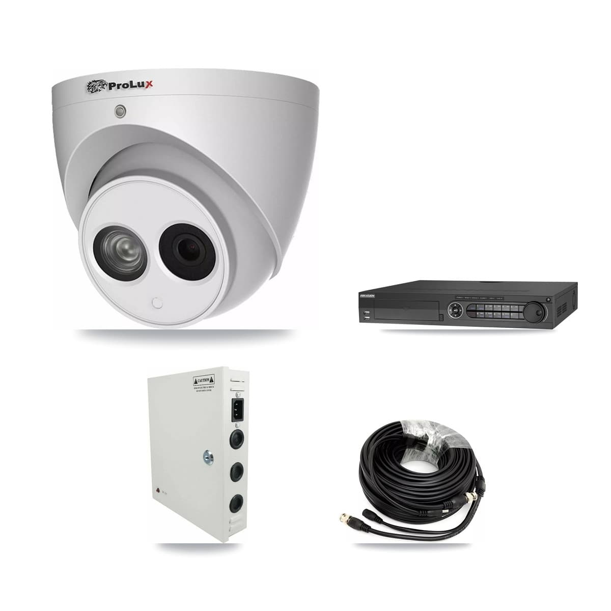 Prolux & Hikvision 32-Channel 4MP CCTV Kit — 24 Turret Cameras + 4× 8TB Recording (DS-7332HQHI Recorder)