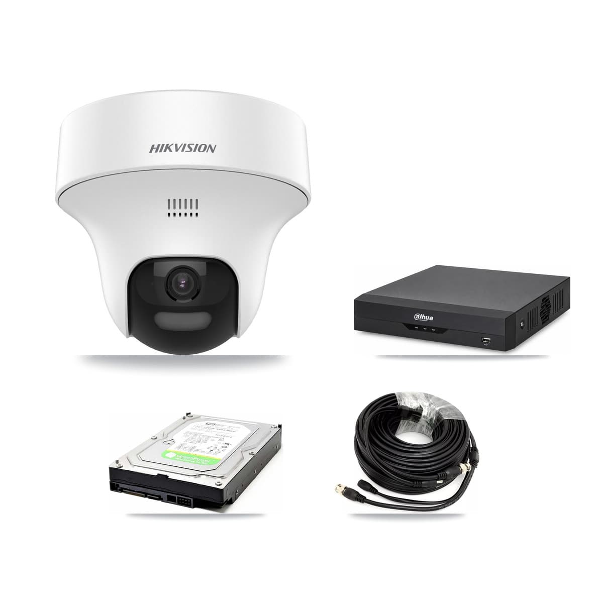 Hikvision & Dahua 4-Channel 5MP CCTV Kit — 1 DS-2CE70K0T Turret Camera + 1TB Recording - Image 1