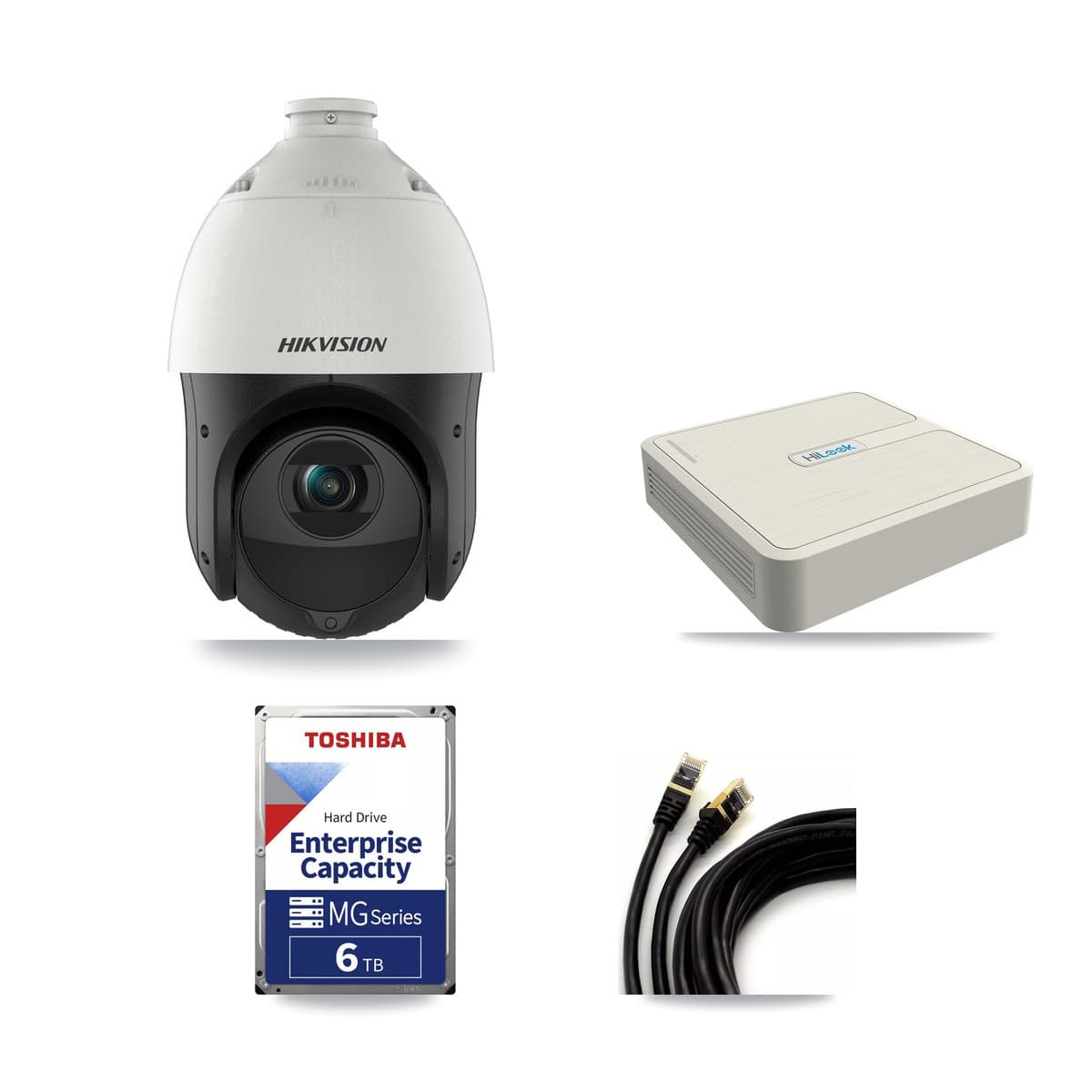 Hikvision & HiLook 8-Channel 4MP CCTV Kit — 8 DS-2DE4425IW PTZ Cameras + 6TB Recording (NVR-108H-D Recorder) - Image 1
