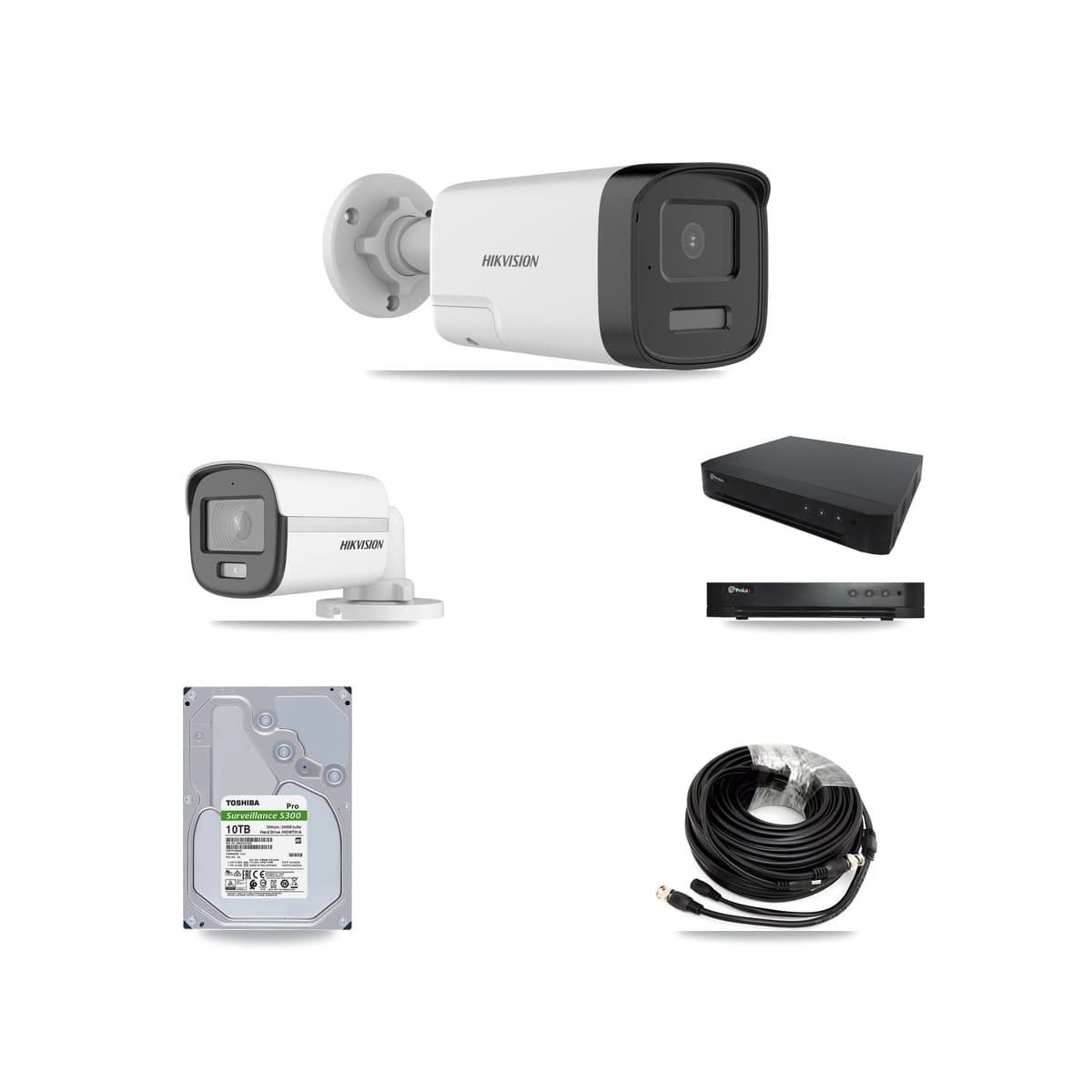 Hikvision & Prolux 16-Channel 5MP CCTV Kit — 1 DS-2CE12KF0T + 7 DS-2CE17K0T Bullet Cameras + 10TB Recording - Image 1