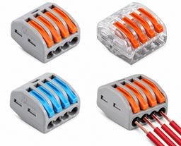 4 Way Lever Wire Connector Terminal Block for CCTV Power Distribution