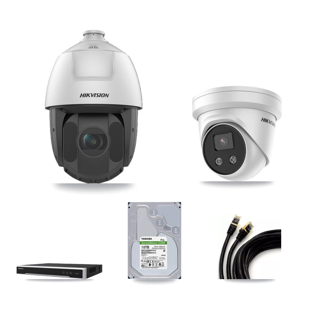 Hikvision 16-Channel 2MP – 5MP CCTV Kit — 1 5MP Turret + 14 2MP PTZ Cameras + 10TB Recording - Image 1