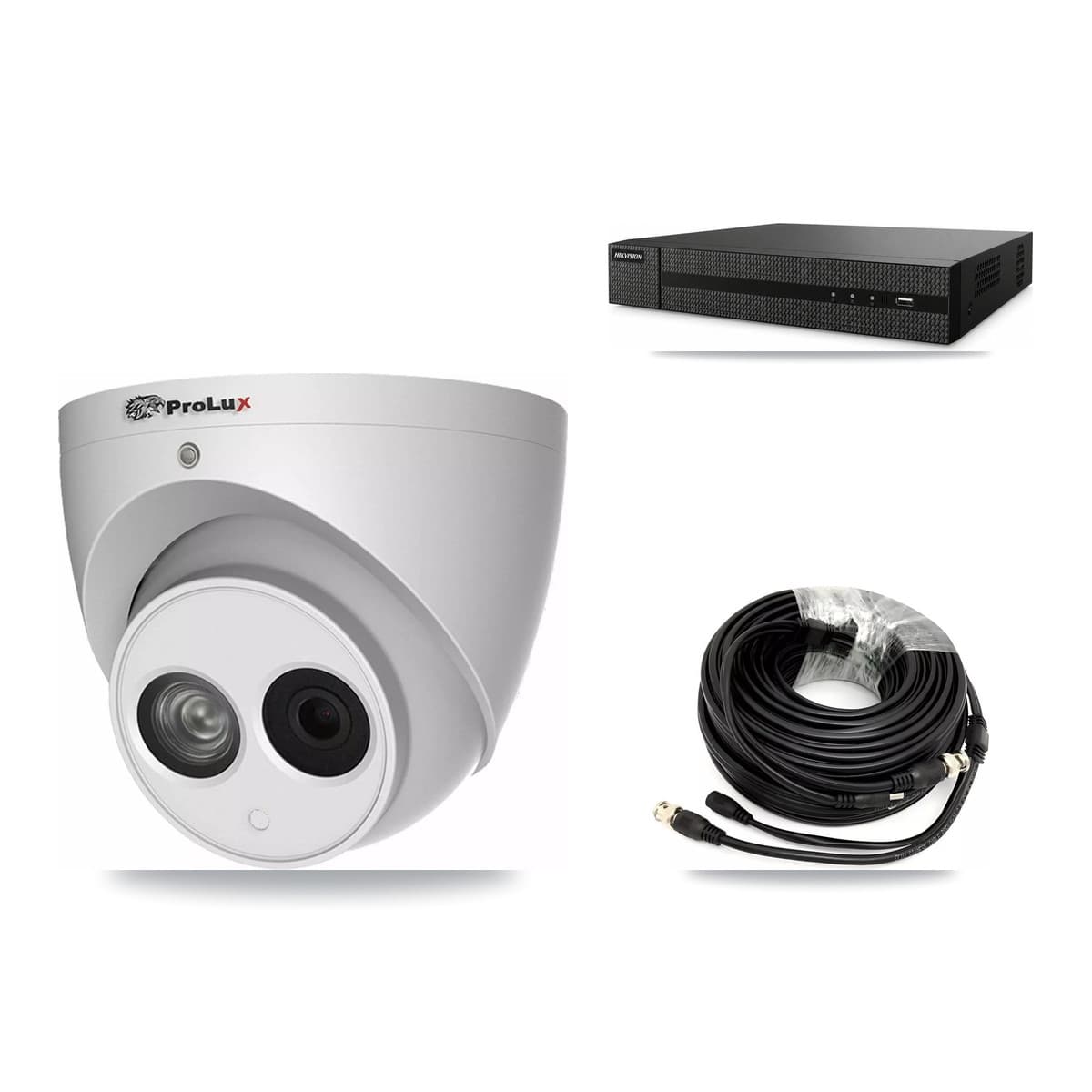 Prolux 8-Channel 4MP CCTV Kit — 2 Turret Cameras + 3TB Recording (DVR-8CH Recorder)