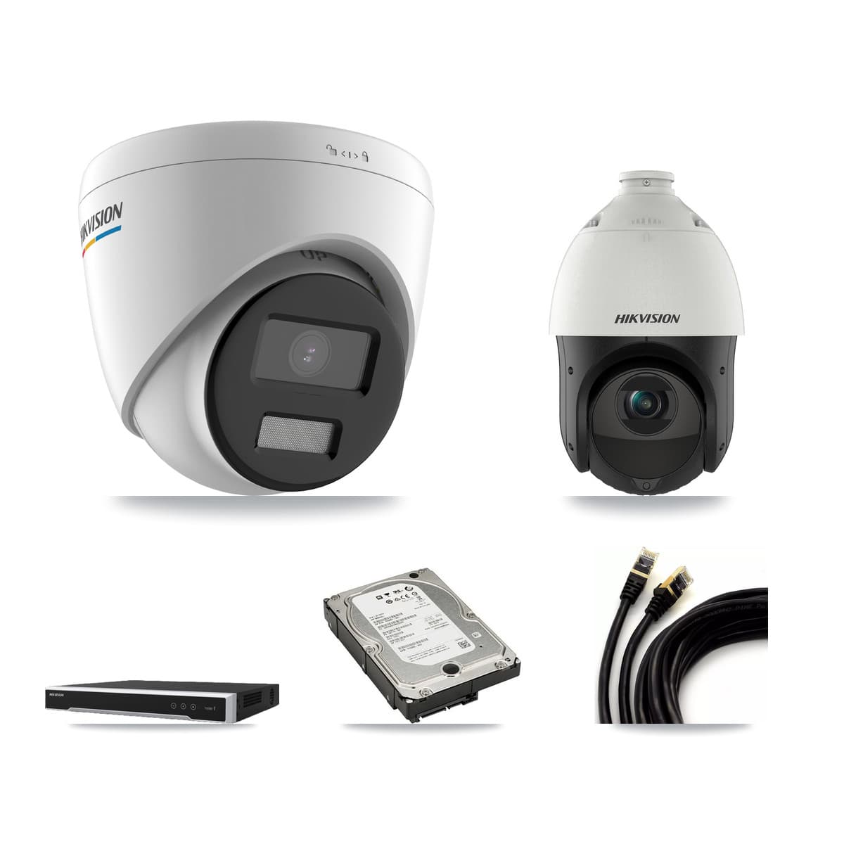 Hikvision 16-Channel 2MP – 4MP CCTV Kit — 6 2MP Turret + 1 4MP PTZ Cameras + 5TB Recording