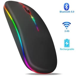 Slim Rechargeable Wireless RGB LED Bluetooth/USB Mouse for Tablet, PC, Android & iPad