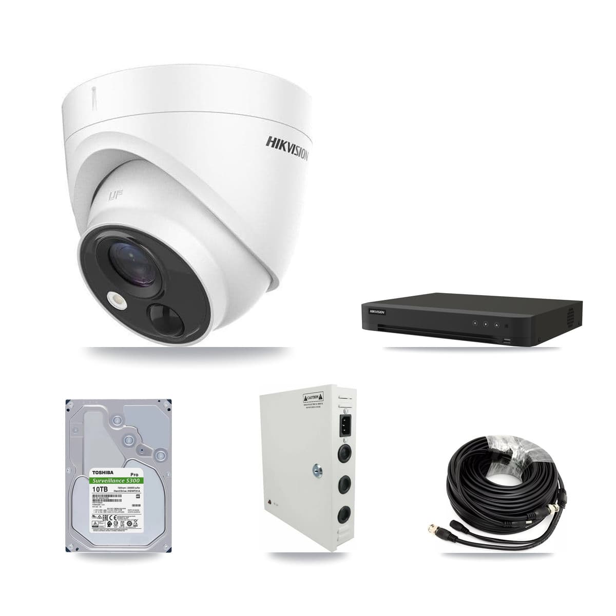 Hikvision 16-Channel 5MP CCTV Kit — 15 DS-2CE71H0T Turret Cameras + 10TB Recording (IDS-7216HQHI Recorder) - Image 1