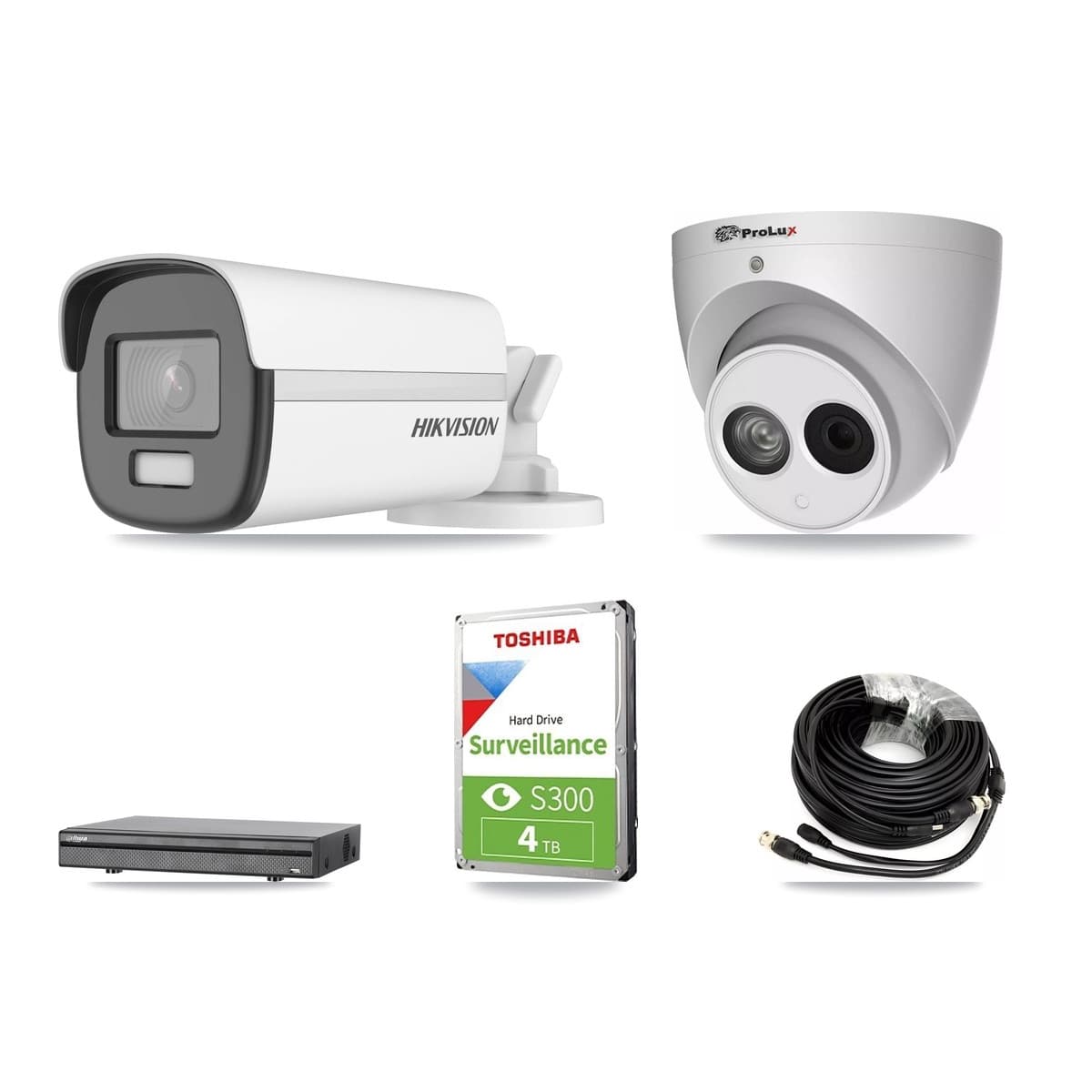 8-Channel 4MP – 4K CCTV Kit — 1 4K Bullet + 1 4MP Turret Cameras + 4TB Recording (DH-XVR5108H Recorder) - Image 1