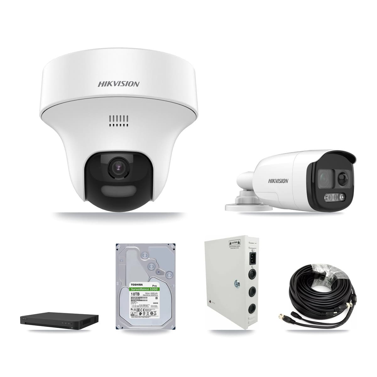 Hikvision 16-Channel 5MP CCTV Kit — 5 DS-2CE12KF3T Bullet + 10 DS-2CE70K0T Turret Cameras + 2× 10TB Recording - Image 1