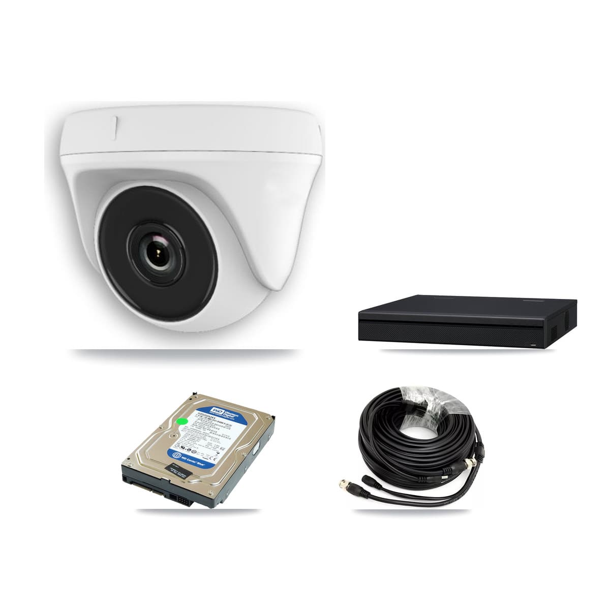 8-Channel 2MP CCTV Kit — 3 White Dome Cameras + 500GB Recording (XVR-3108AD Recorder)