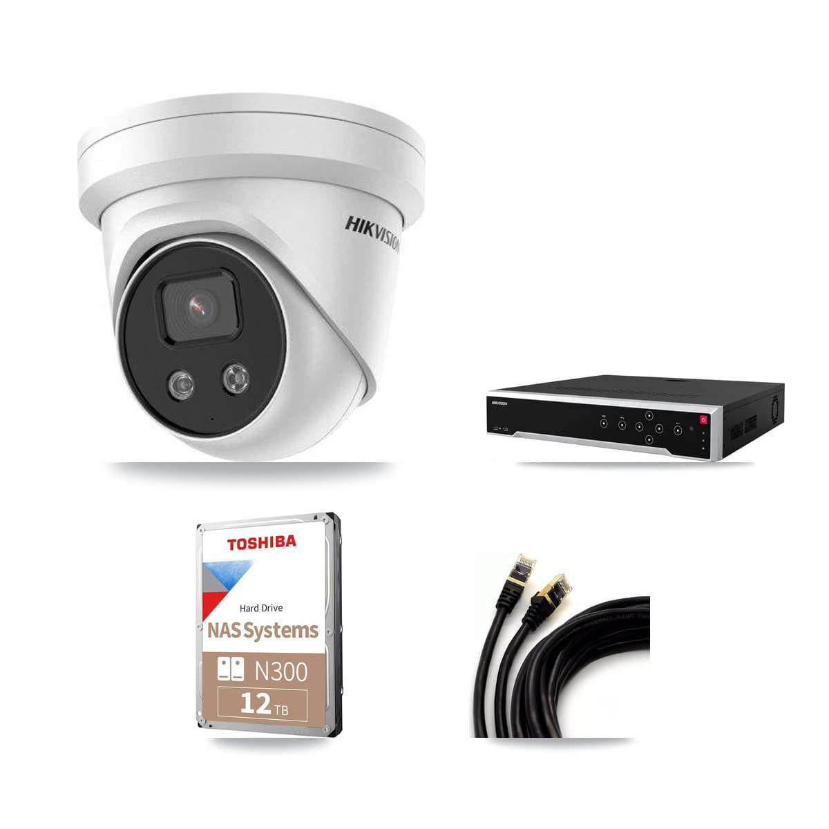 Hikvision 32-Channel 5MP CCTV Kit — 16 Turret Cameras + 12TB Recording