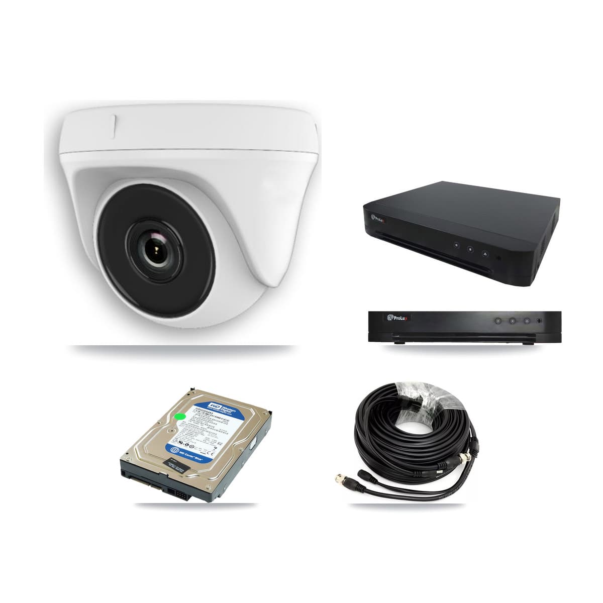 Prolux 16-Channel 2MP CCTV Kit — 1 Dome Camera + 500GB Recording