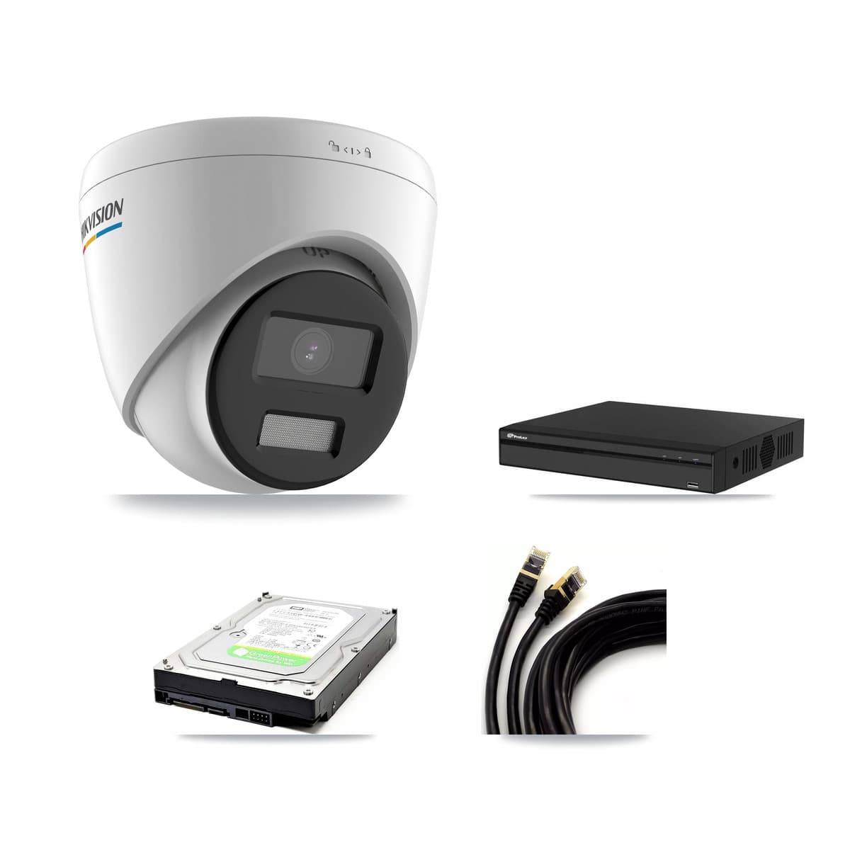 Hikvision & Prolux 4-Channel 2MP CCTV Kit — 2 Turret Cameras + 1TB Recording