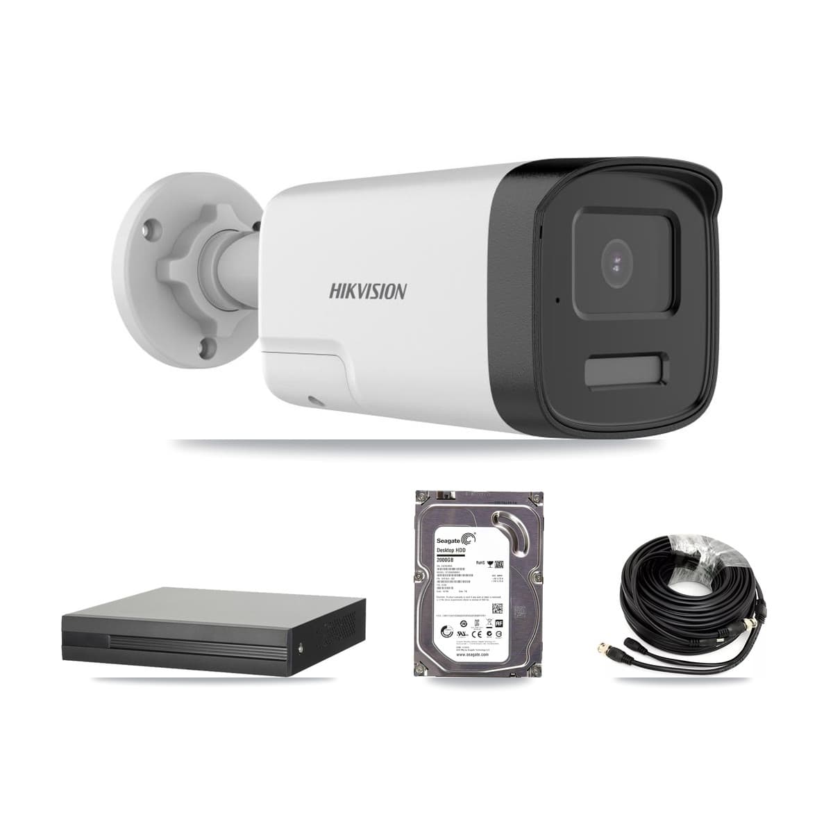 Hikvision 8-Channel 5MP CCTV Kit — 1 DS-2CE17K0T Bullet Camera + 2TB Recording (XVR-3108HS Recorder)