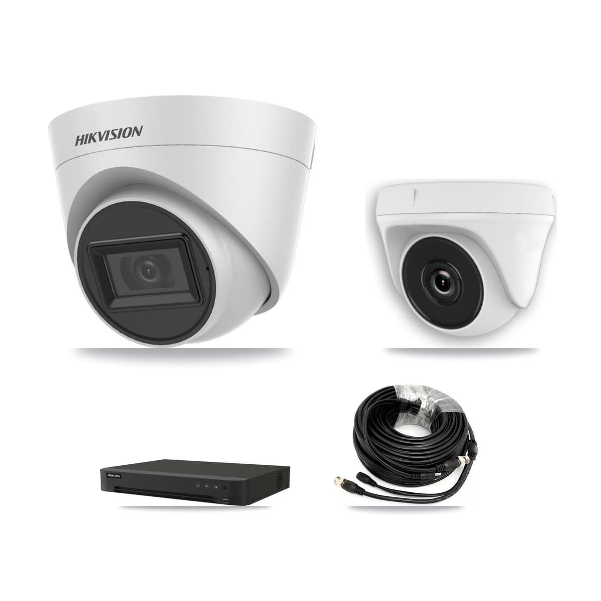 Hikvision 16-Channel 2MP – 5MP CCTV Kit — 4 White 5MP Turret + 4 White 2MP Dome Cameras + 8TB Recording (IDS-7216HQHI Recorder) - Image 1