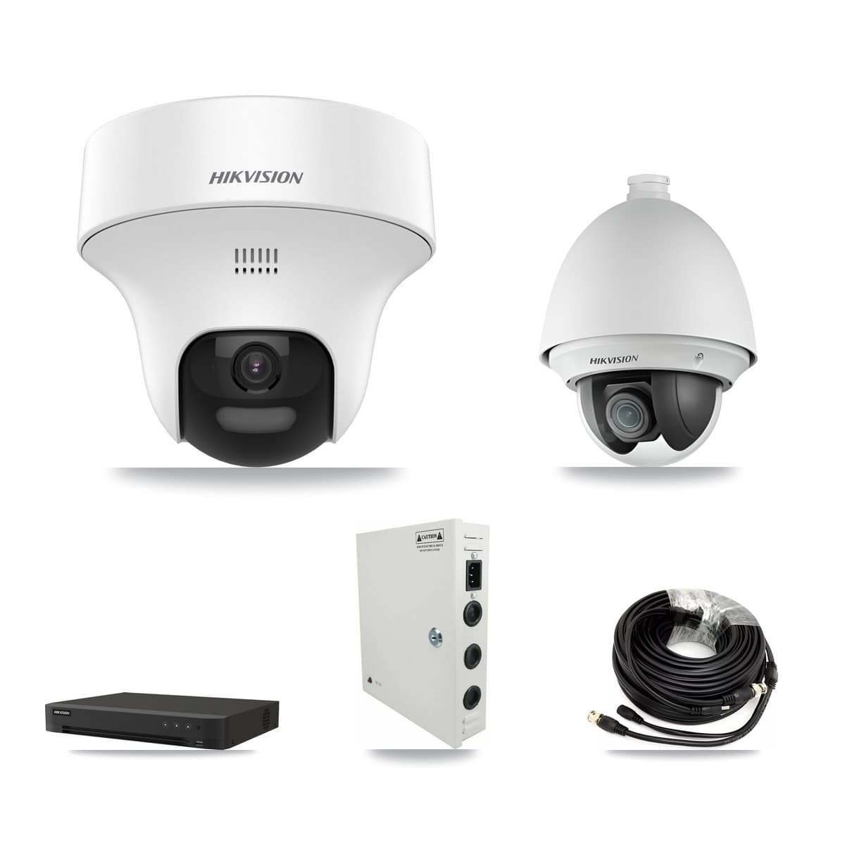 Hikvision 16-Channel 2MP – 5MP CCTV Kit — 1 DS-2AE4225T 2MP PTZ + 5 DS-2CE70K0T 5MP Turret Cameras + 8TB Recording (IDS-7216HQHI Recorder) - Image 1