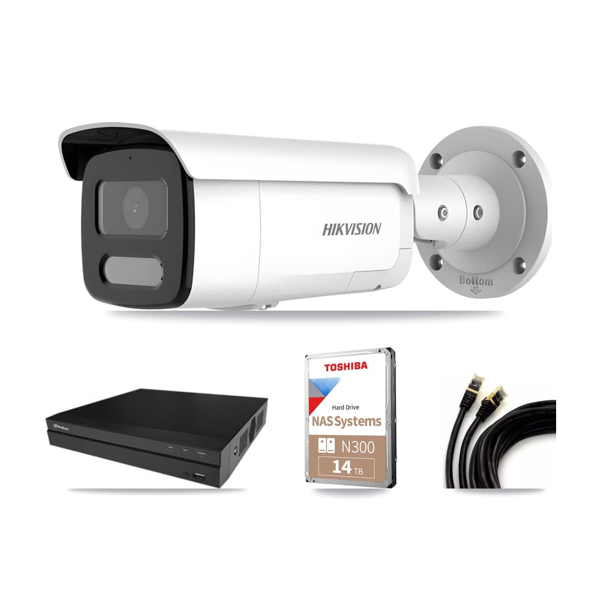Hikvision & Prolux 16-Channel 4MP – 4K CCTV Kit — 9 4MP + 1 4K Bullet Cameras + 14TB Recording