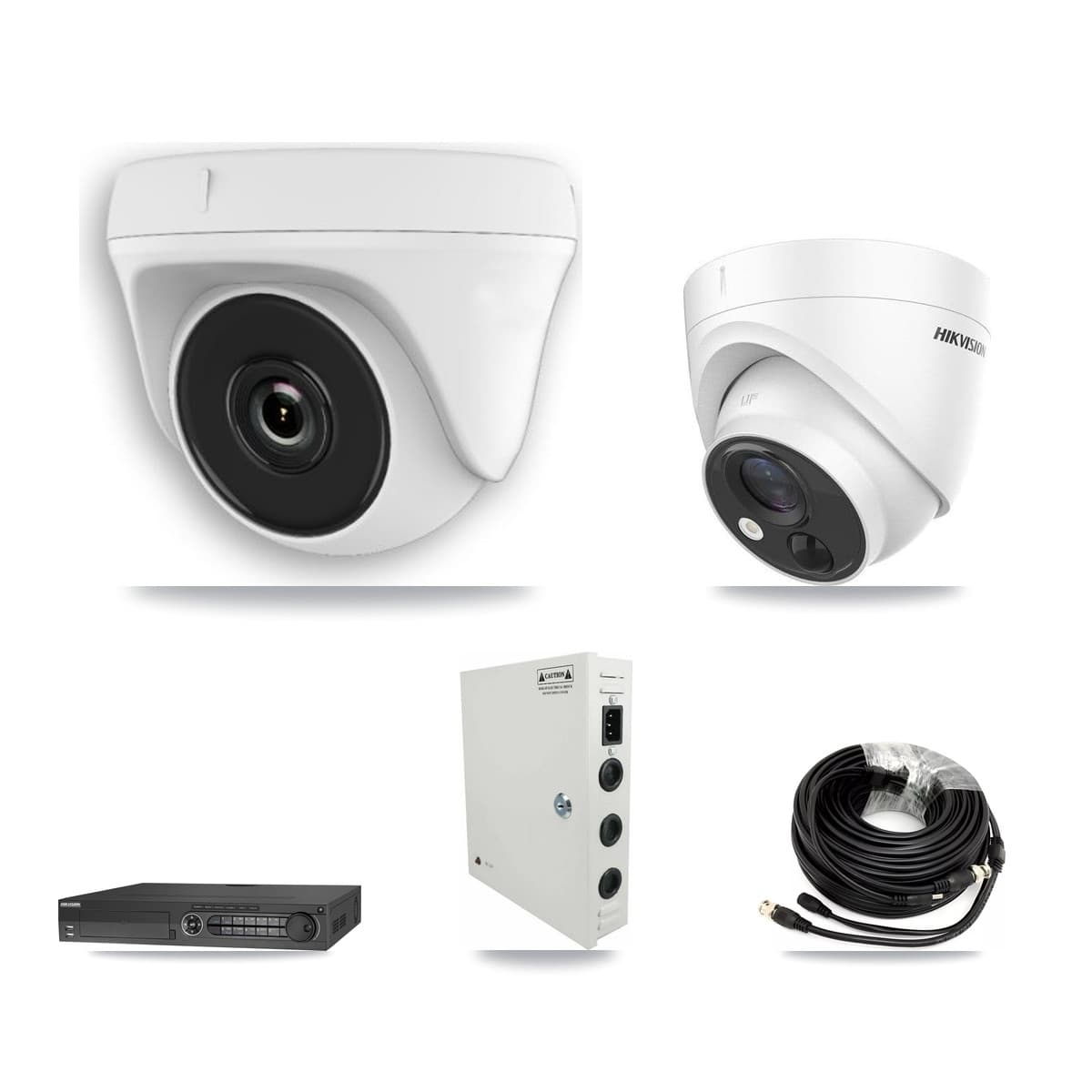 Hikvision 32-Channel 2MP – 5MP CCTV Kit — 9 DS-2CE71H0T 5MP Turret + 19 White HDT-2MP-N20W 2MP Dome Cameras + 3× 8TB Recording - Image 1
