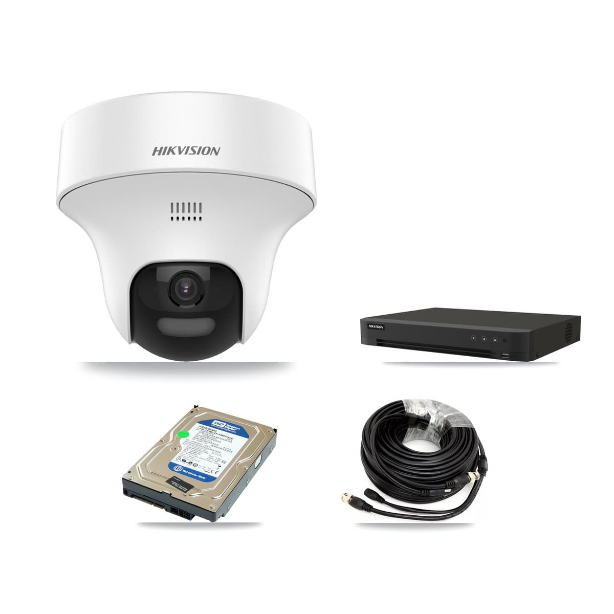Hikvision 8-Channel 5MP CCTV Kit — 1 DS-2CE70K0T-PTLTS Turret Camera + 500GB Recording (IDS-7208HUHI-M1/XT Recorder)
