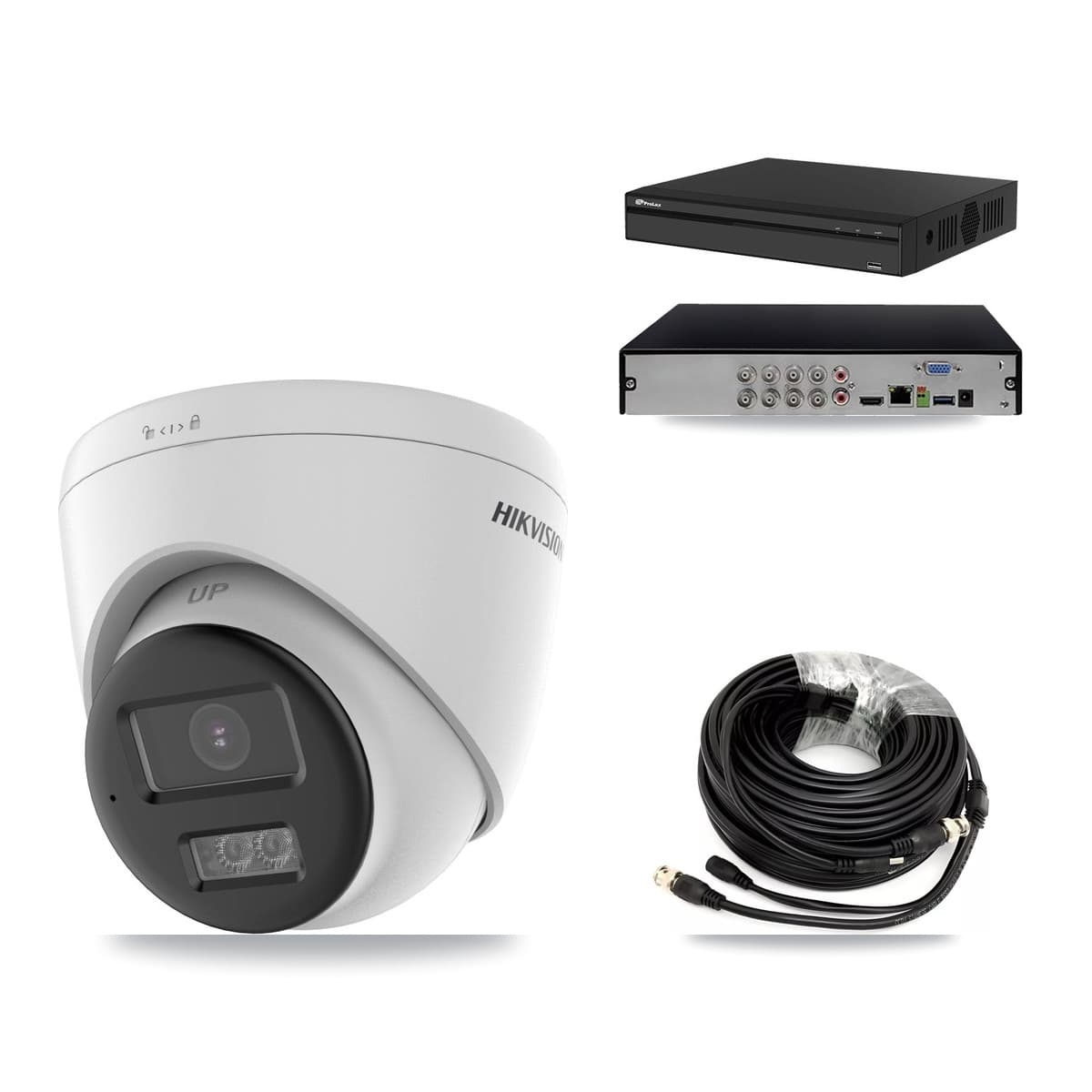 Hikvision & Prolux 8-Channel 5MP CCTV Kit — 6 DS-2CE78K0T-LTS Turret Cameras + 8TB Recording (PXD-5108HS-4K/X1 Recorder) - Image 1
