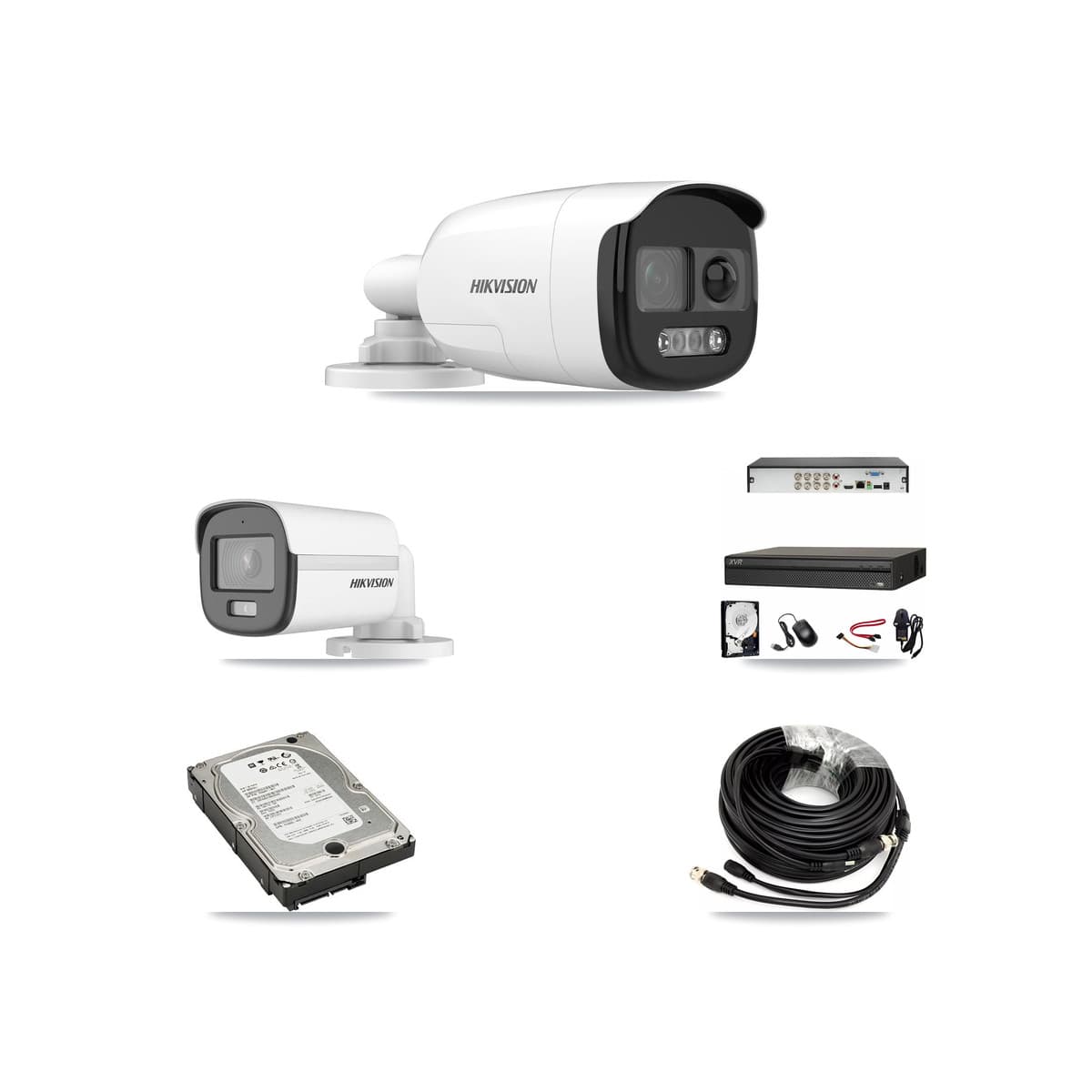Hikvision & Dahua 8-Channel 5MP CCTV Kit — 1 DS-2CE12KF0T + 3 DS-2CE12KF3T Bullet Cameras + 5TB Recording (XVR-3108AD Recorder) - Image 1