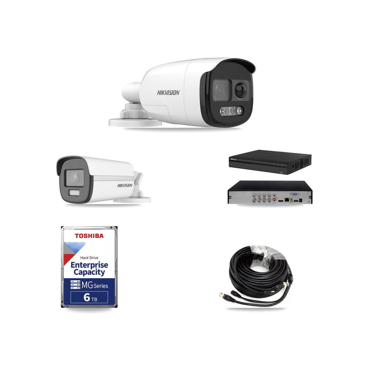 Hikvision & Prolux 8-Channel 5MP – 4K CCTV Kit — 3 5MP + 1 4K Bullet Cameras + 6TB Recording (PXD-5108HS Recorder) - Image 1