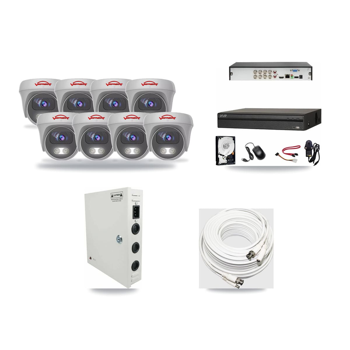 Dahua 8-channel CCTV kit: 8 cameras (8× 5MP Camera), 3TB hard drive