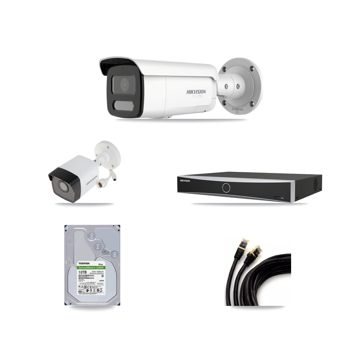 Hikvision 4-Channel 5MP – 4K CCTV Kit — 1 5MP + 3 4K Bullet Cameras + 10TB Recording