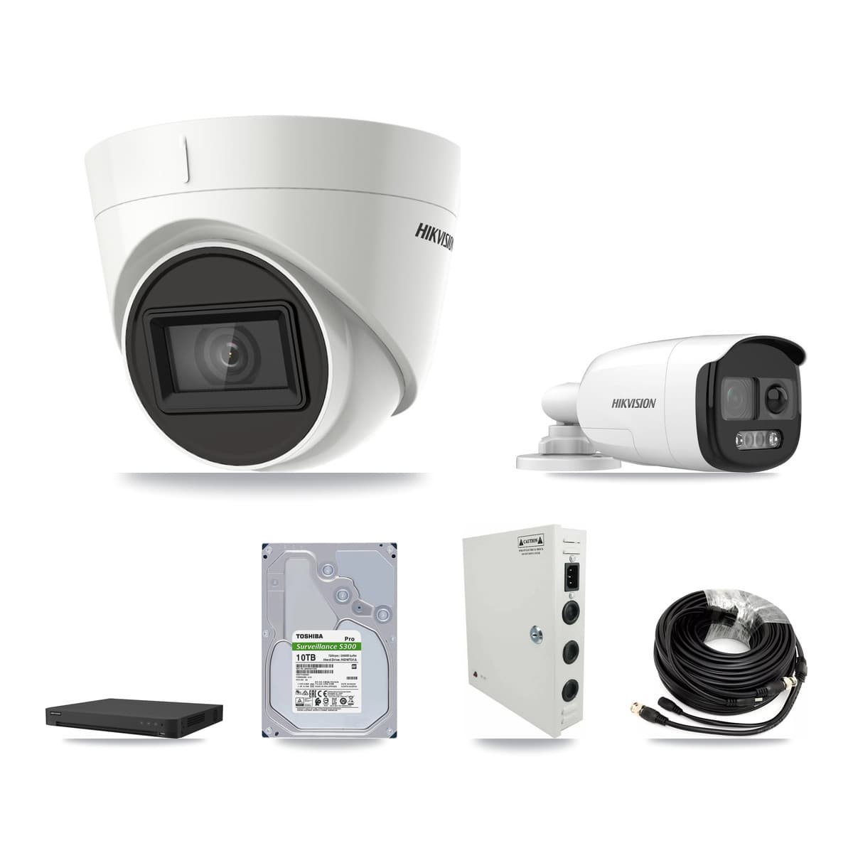 Hikvision 16-Channel 5MP – 4K CCTV Kit — 5 DS-2CE12KF3T 5MP Bullet + 11 DS-2CE78U1T 4K Turret Cameras + 10TB Recording