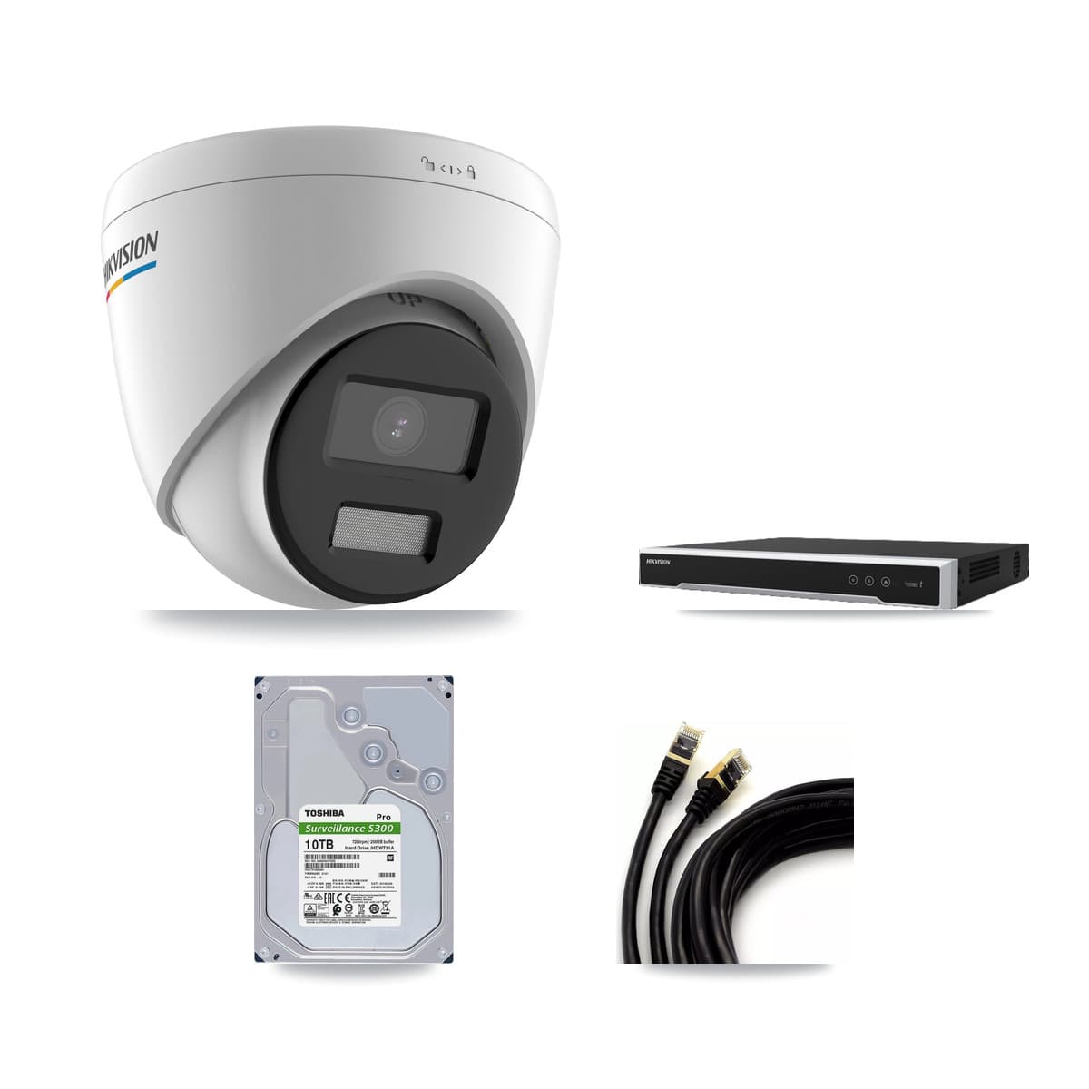 Hikvision 16-Channel 2MP CCTV Kit — 15 Turret Cameras + 10TB Recording