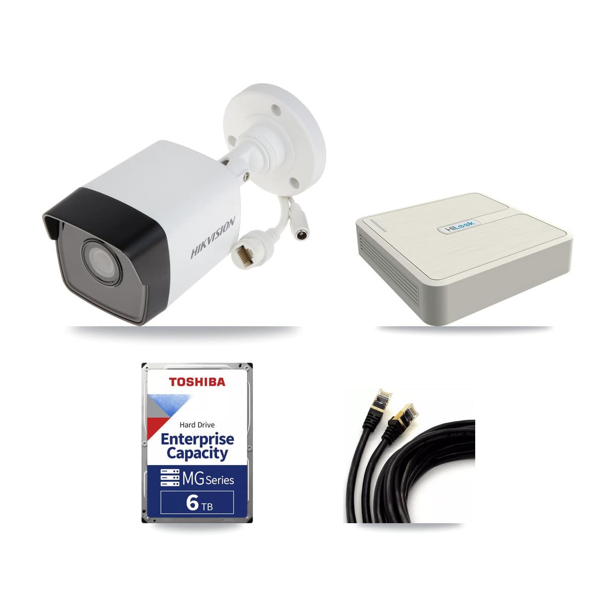 Hikvision & HiLook 8-Channel 5MP CCTV Kit — 7 Bullet Cameras + 6TB Recording (NVR-108H-D Recorder) - Image 1