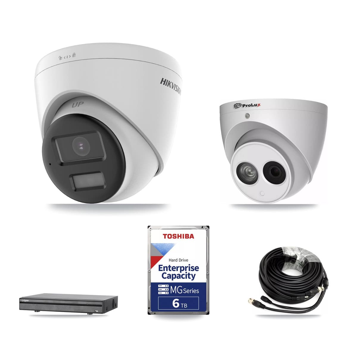 8-Channel 4MP – 4K CCTV Kit — 2 DS-2CE78U0T 4K + 1 PXC-612C4W-A 4MP Turret Cameras + 6TB Recording (DH-XVR5108H Recorder) - Image 1