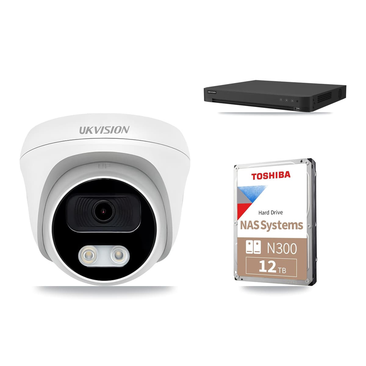 Hikvision 32-Channel 5MP CCTV Kit — 10 UKVISION Cameras + 12TB Recording (IDS-7232HQHI Recorder)
