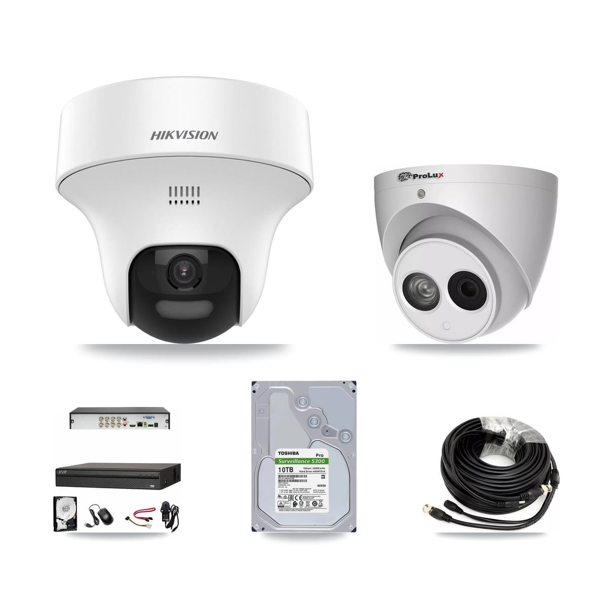 8-Channel 4MP – 5MP CCTV Kit — 7 DS-2CE70K0T 5MP + 1 PXC-612C4W-A 4MP Turret Cameras + 10TB Recording (XVR-3108AD Recorder)
