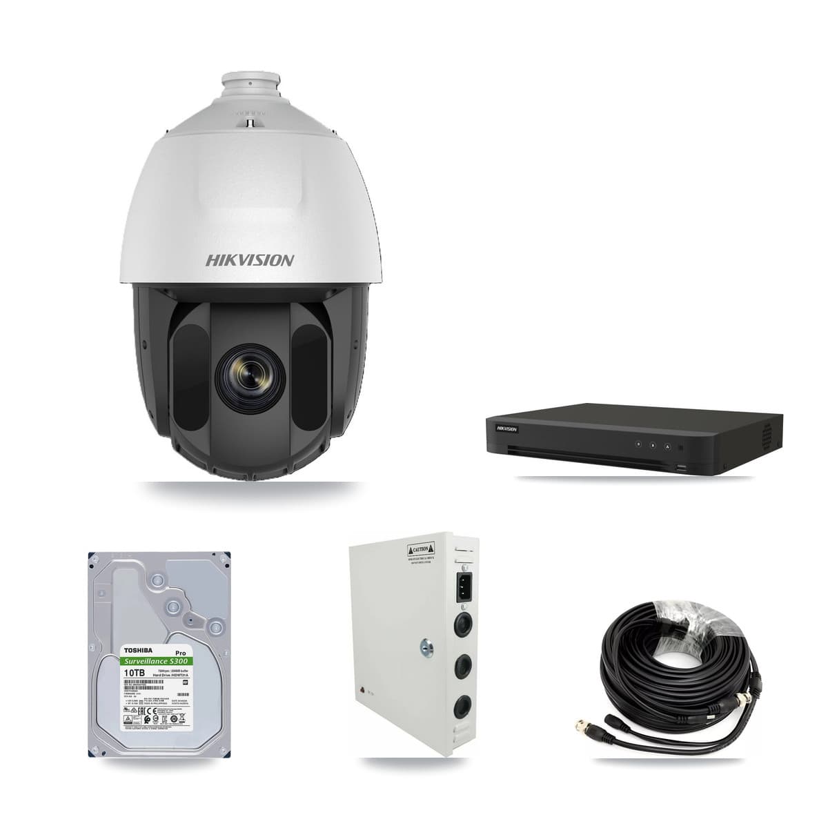 Hikvision 16-Channel 2MP CCTV Kit — 15 DS-2AE5225TI PTZ Cameras + 10TB Recording (IDS-7216HQHI Recorder) - Image 1