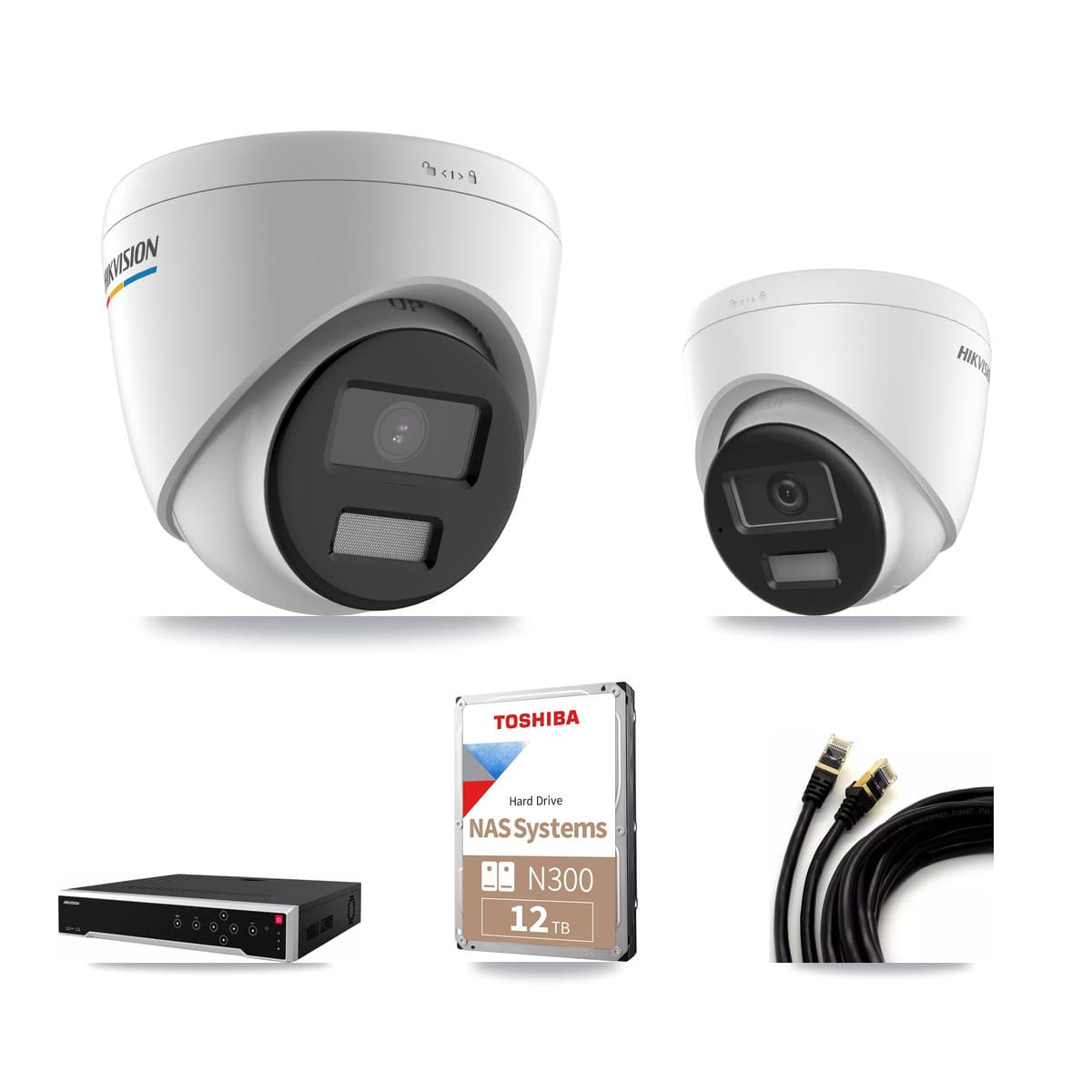 Hikvision 32-Channel 2MP – 4K CCTV Kit — 6 2MP + 3 4K Turret Cameras + 12TB Recording