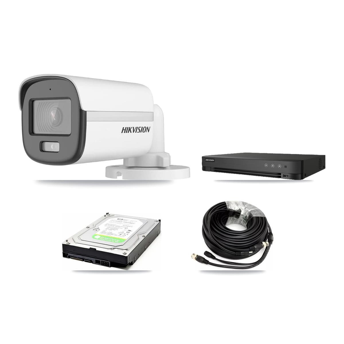 Hikvision 8-Channel 5MP CCTV Kit — 1 DS-2CE12KF0T Bullet Camera + 1TB Recording (IDS-7208HQHI Recorder) - Image 1