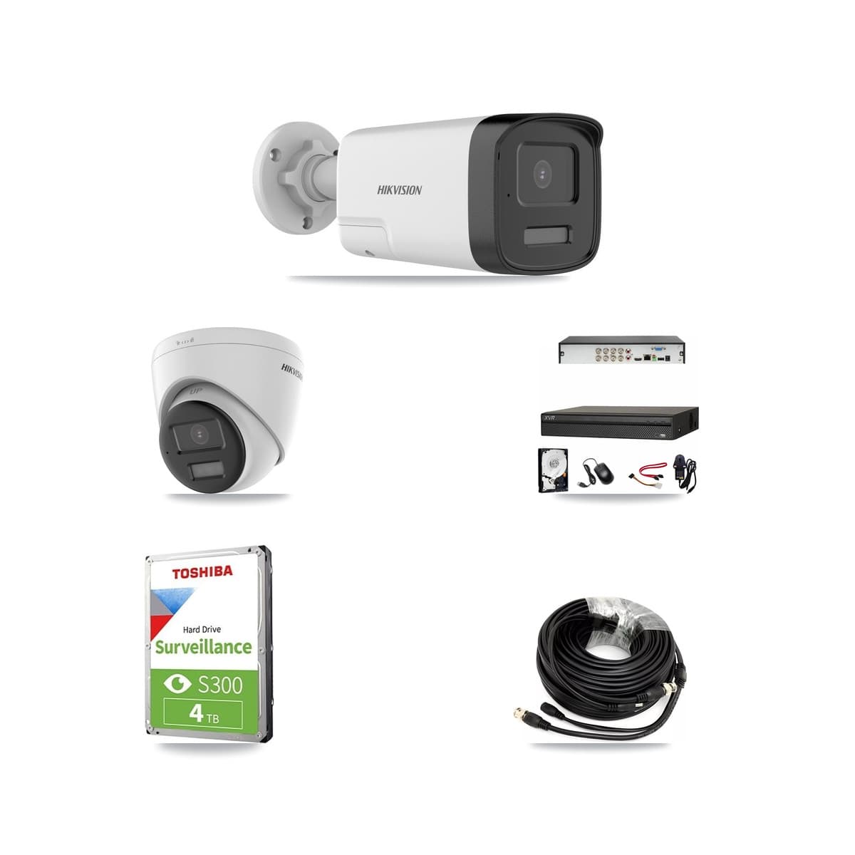 Hikvision & Dahua 8-Channel 5MP – 4K CCTV Kit — 1 DS-2CE17K0T 5MP Bullet + 1 DS-2CE78U0T 4K Turret Cameras + 4TB Recording (XVR-3108AD Recorder) - Image 1