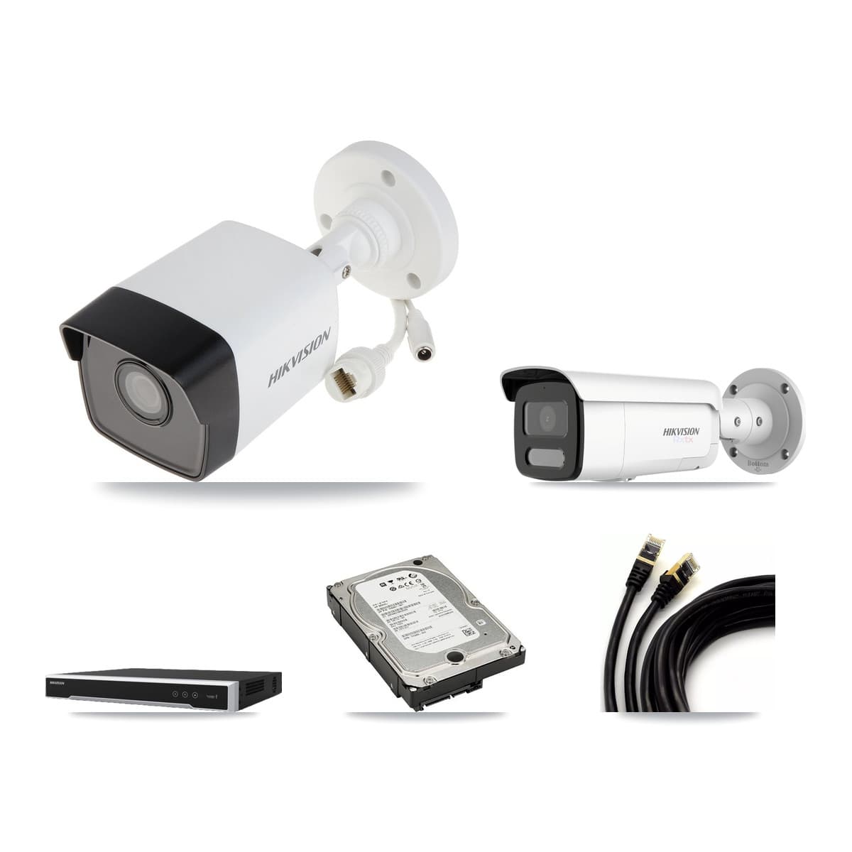 Hikvision 16-Channel 5MP – 4K CCTV Kit — 2 5MP + 1 White 4K Bullet Cameras + 5TB Recording