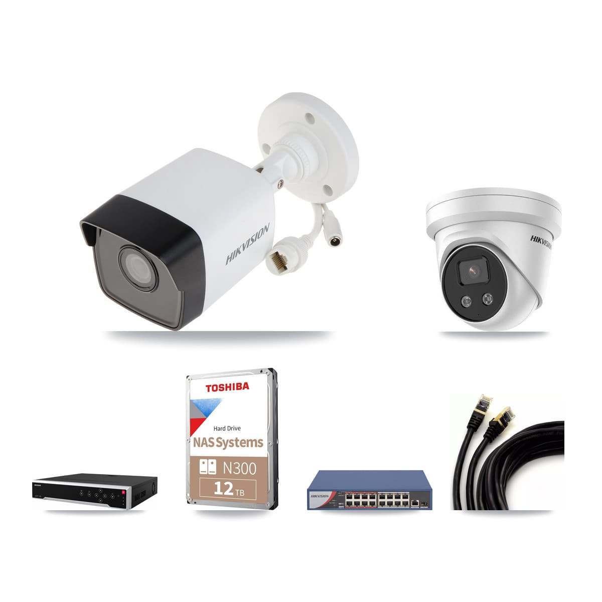 Hikvision 32-Channel 5MP CCTV Kit — 18 Bullet + 8 Turret Cameras + 3× 12TB Recording - Image 1