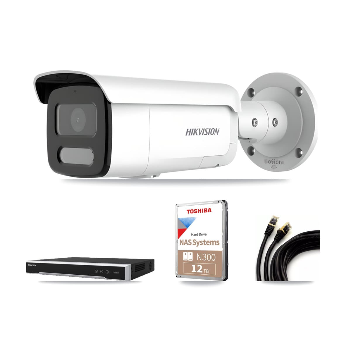 Hikvision 16-Channel 4MP CCTV Kit — 16 Bullet Cameras + 2× 12TB Recording