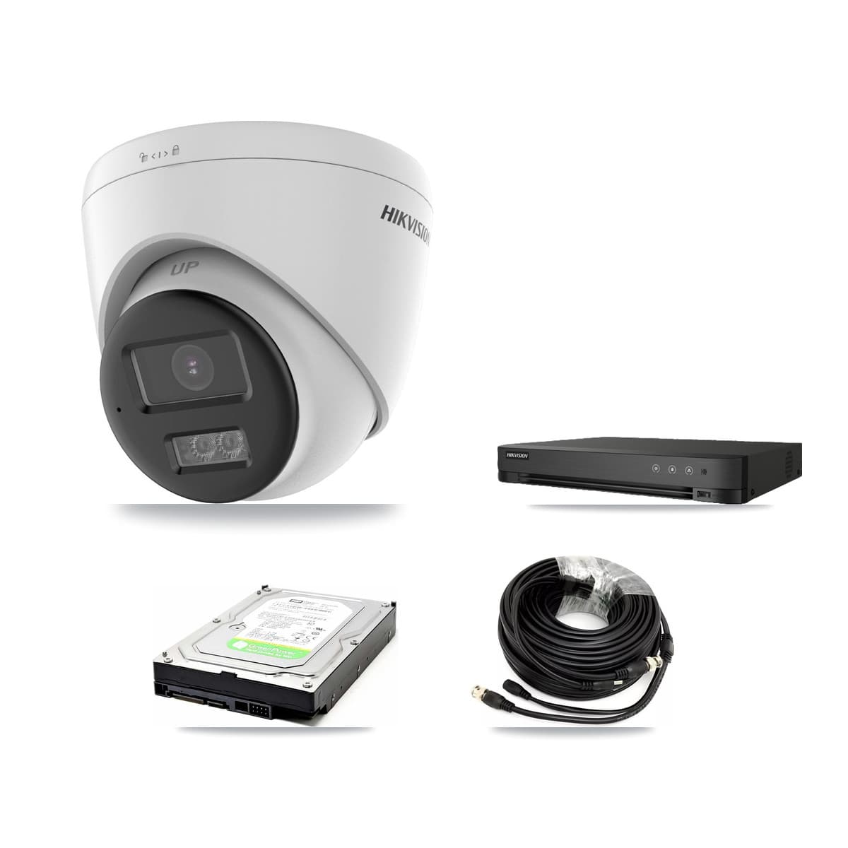 Hikvision 8-Channel 5MP CCTV Kit — 1 DS-2CE78K0T-LTS Turret Camera + 1TB Recording (IDS-7208HQHI-M1/XT Recorder)