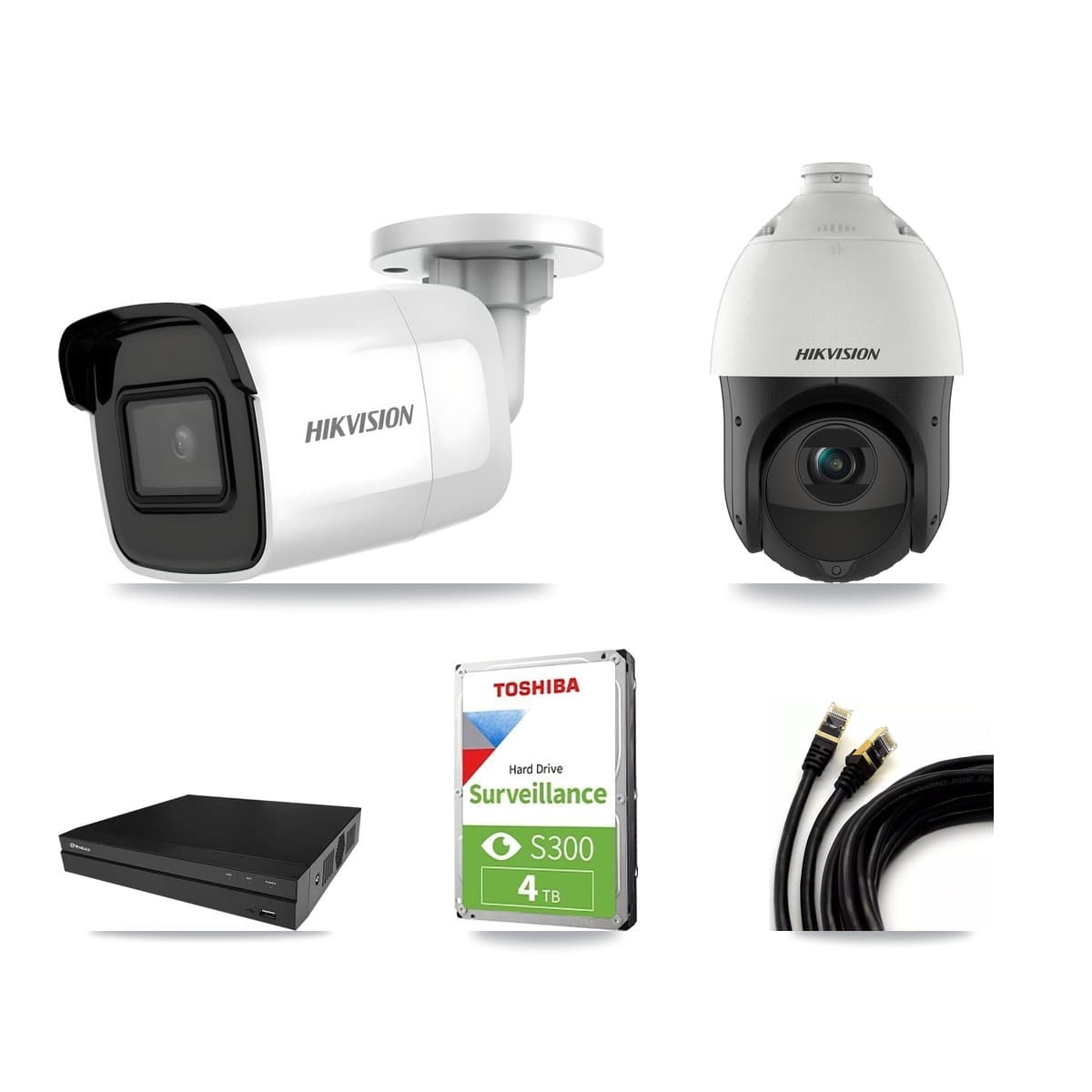 Hikvision & Prolux 8-Channel 4MP – 4K CCTV Kit — 1 4K Bullet + 1 4MP PTZ Cameras + 4TB Recording - Image 1