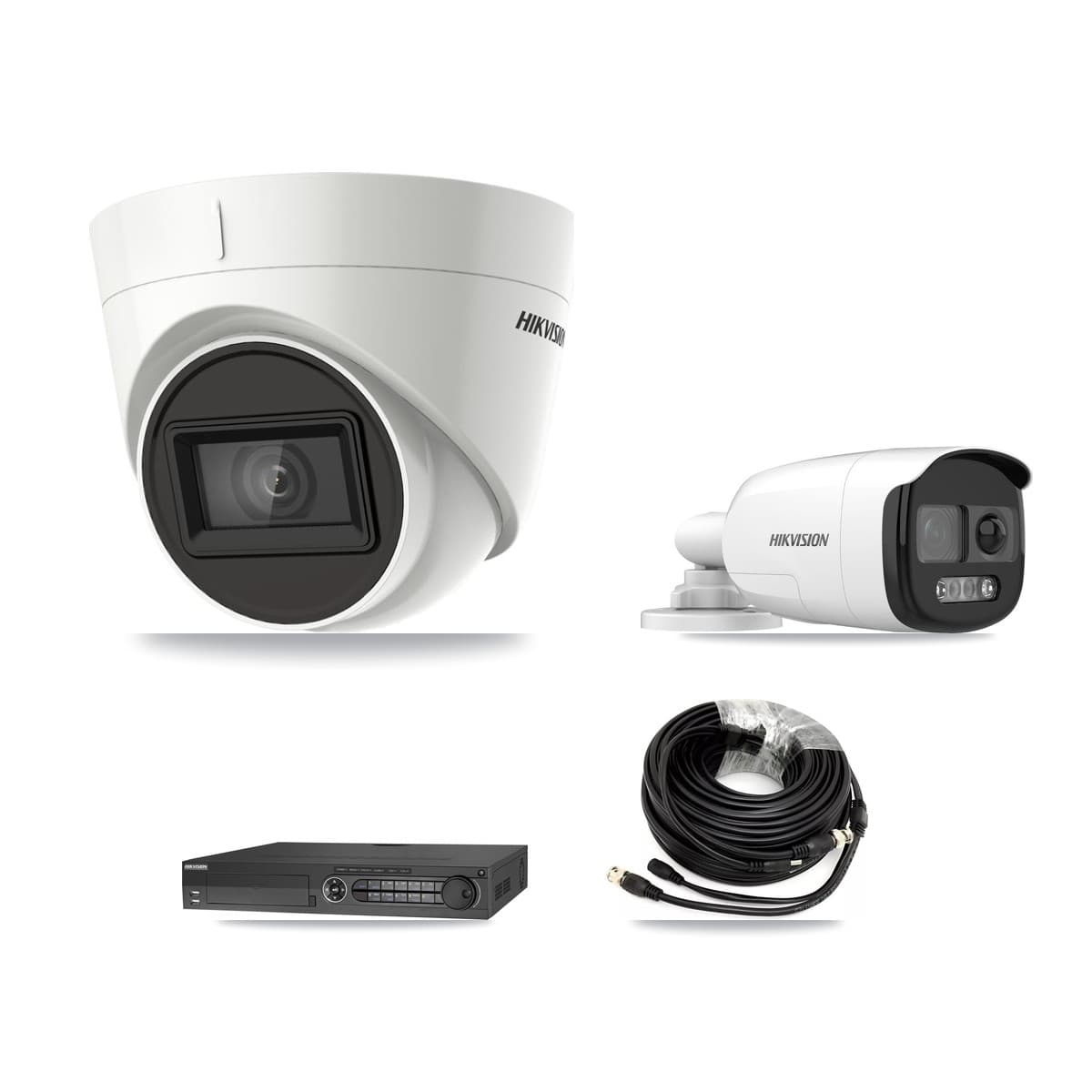 Hikvision 32-Channel 5MP – 4K CCTV Kit — 2 DS-2CE12KF3T 5MP Bullet + 5 DS-2CE78U1T 4K Turret Cameras + 2× 8TB Recording - Image 1