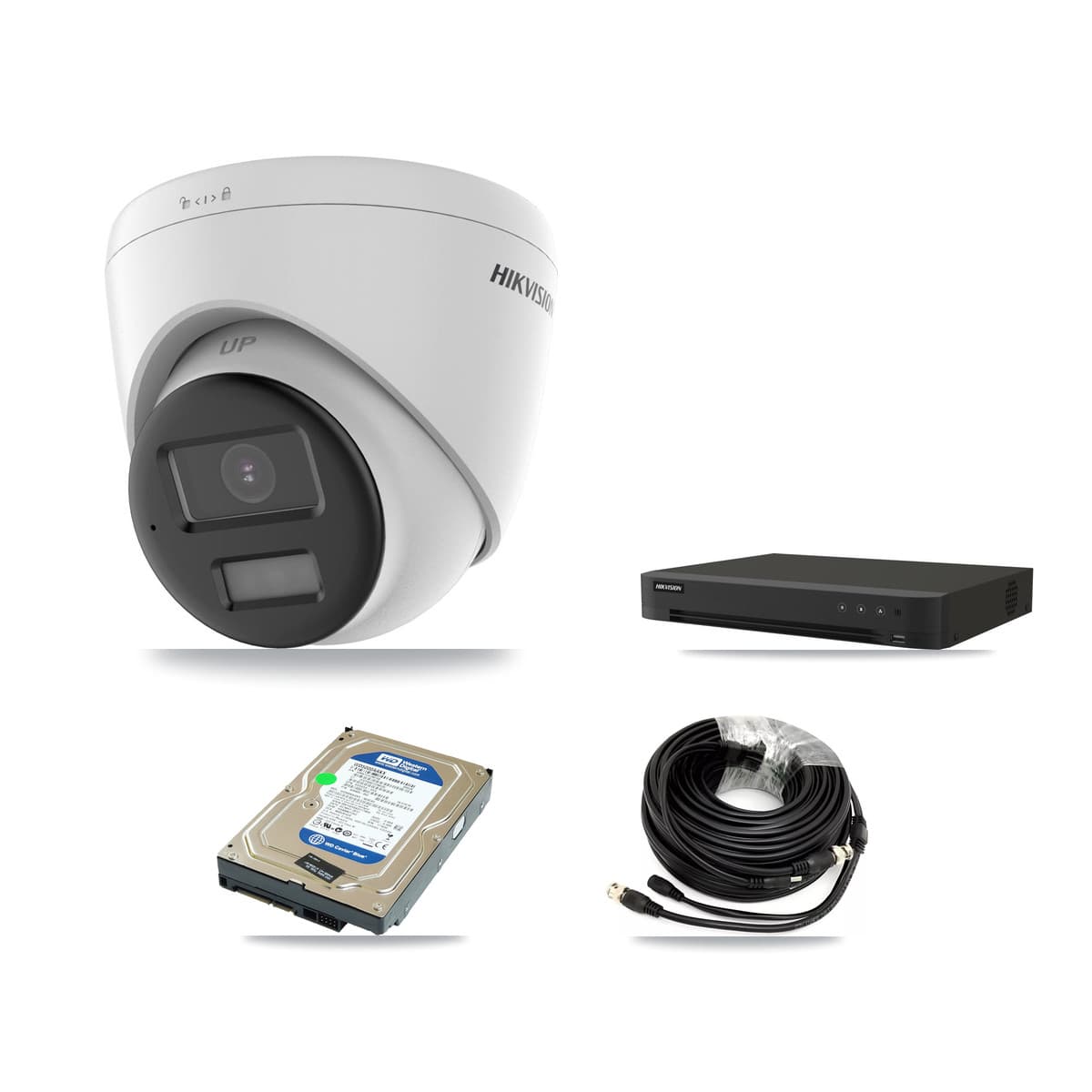 Hikvision 8-Channel 5MP CCTV Kit — 1 DS-2CE78K0T-LPTS Turret Camera + 500GB Recording (IDS-7208HUHI-M1/XT Recorder) - Image 1
