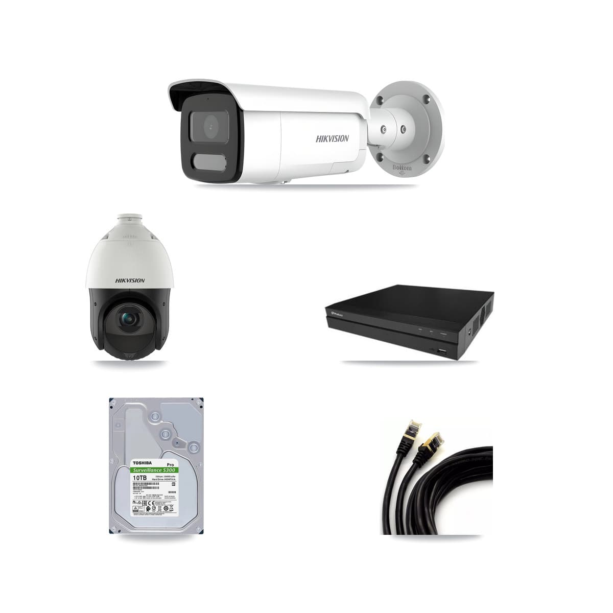 Hikvision & Prolux 16-Channel 4MP CCTV Kit — 14 Bullet + 1 PTZ Cameras + 2× 10TB Recording - Image 1