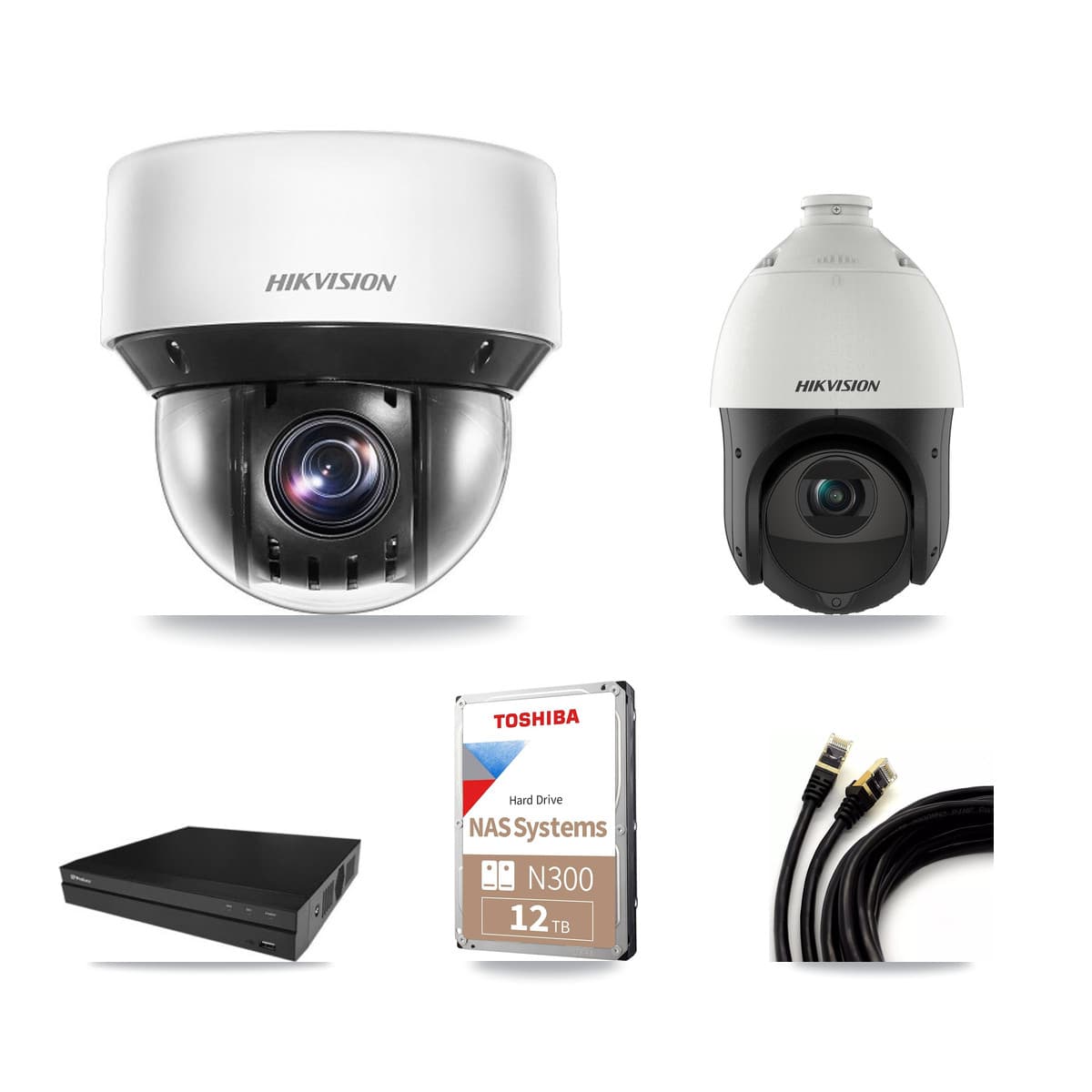 Hikvision & Prolux 16-Channel 4MP CCTV Kit — 3 DS-2DE4425IW + 6 DS-2DE4A425IW PTZ Cameras + 12TB Recording - Image 1