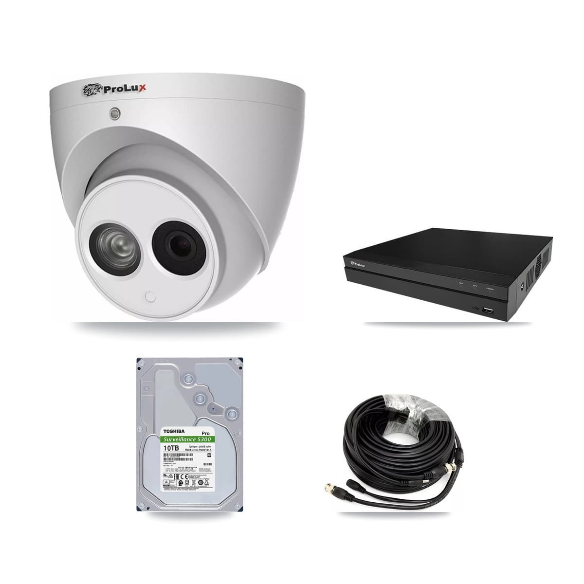 Prolux 8-Channel 4MP CCTV Kit — 7 Turret Cameras + 10TB Recording (PXD-5208AN Recorder) - Image 1